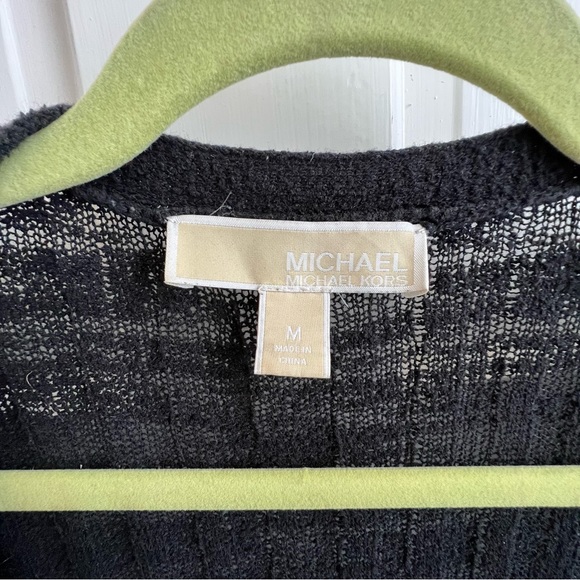 Michael Kors Long Black Loose Knit Cardigan - Picture 5 of 6